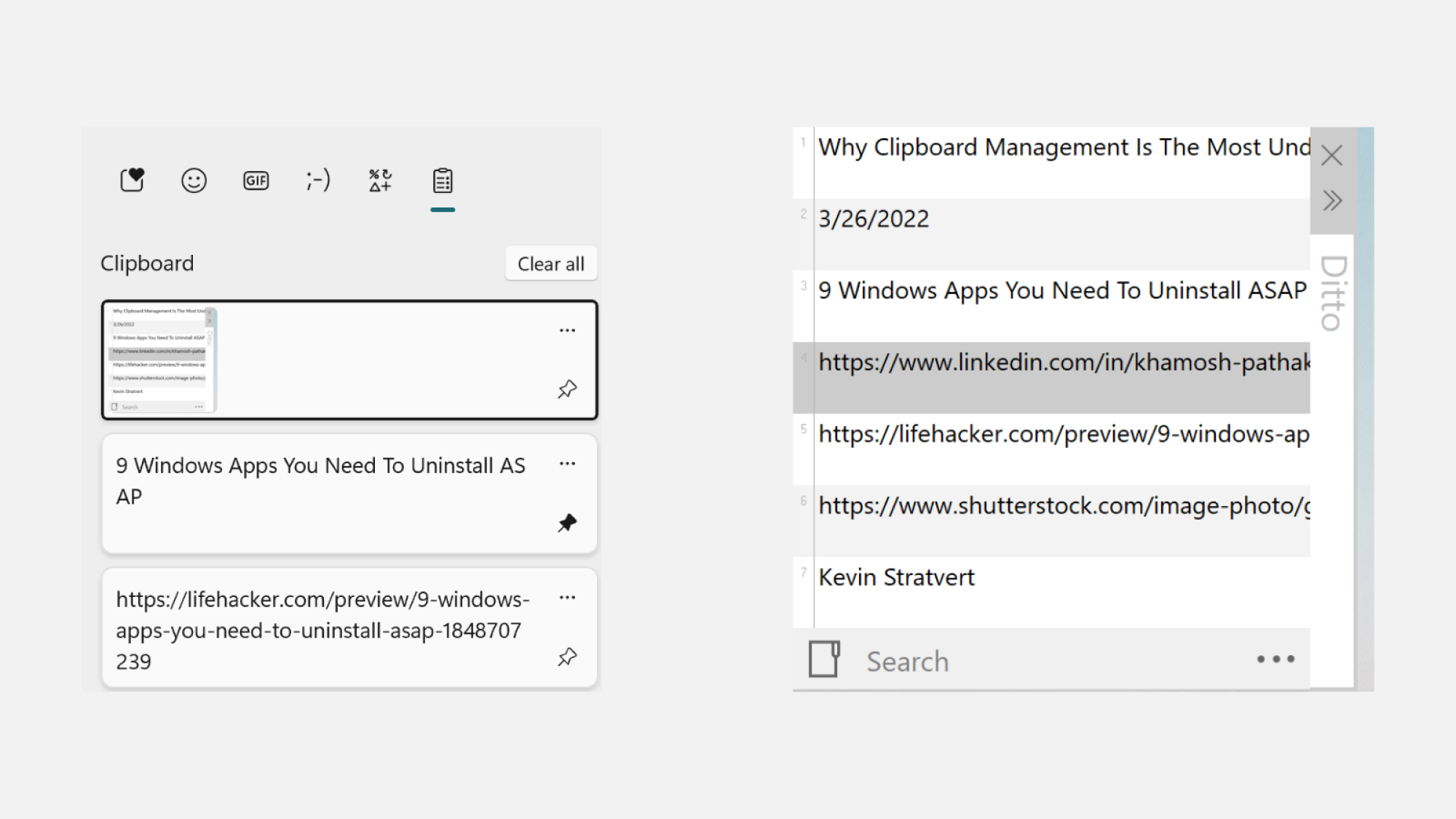 Windows Clipboard History